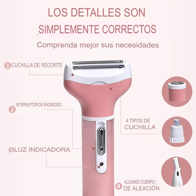 DEPILADORA KEMEI RECARGABLE 4 EN 1