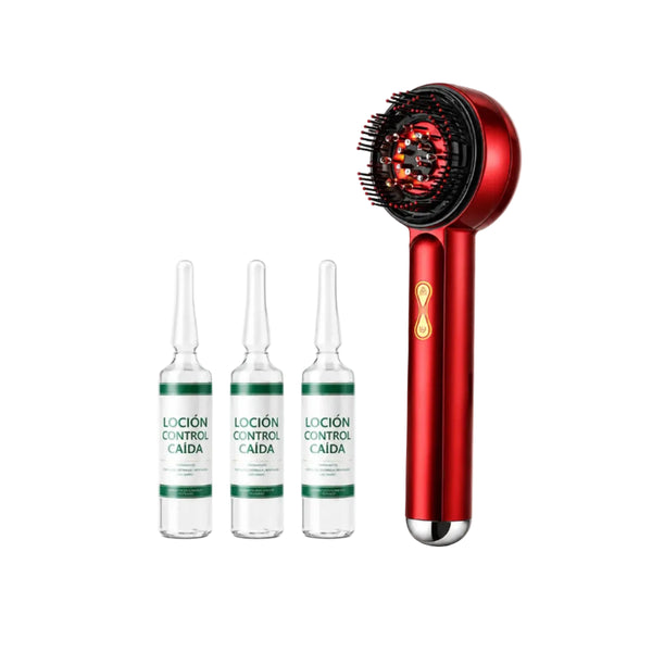Kit peine masajeador led+3 ampollas