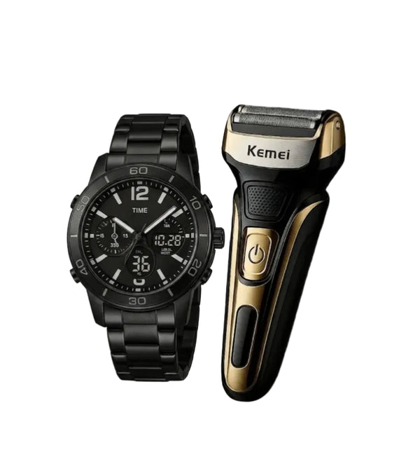 Afeitadora kemei+reloj de regalo -