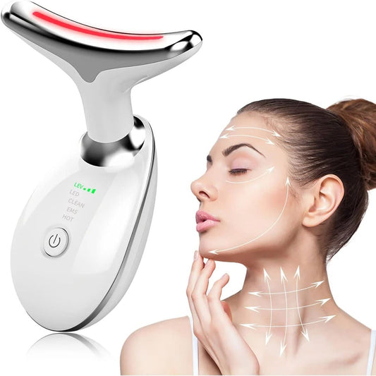 MASAJEADOR FACIAL CON LUZ LED + CREMA DE COLAGENO
